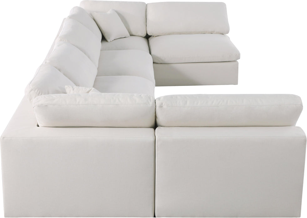 Serene Cream Linen Fabric Deluxe Cloud Modular Sectional - Royal Furniture & Gifts (MI) - Multi Location
