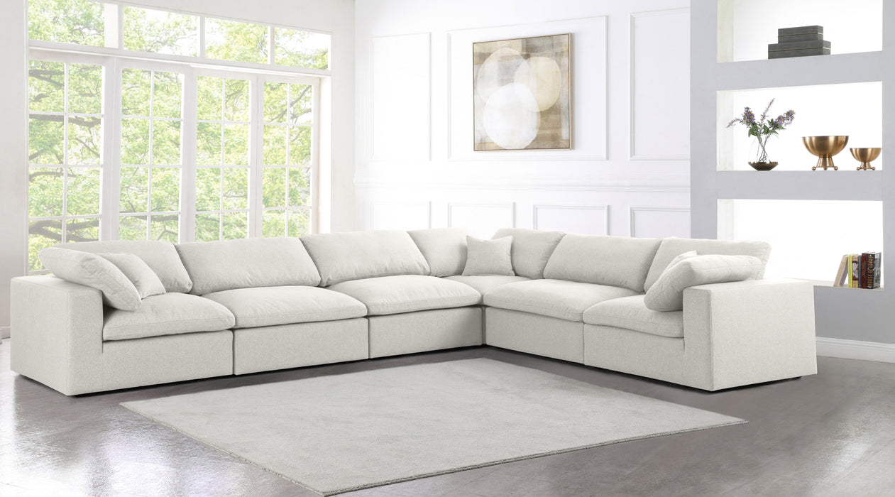 Serene Cream Linen Fabric Deluxe Cloud Modular Sectional - Royal Furniture & Gifts (MI) - Multi Location
