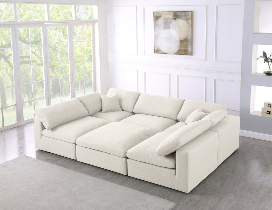 Serene Cream Linen Fabric Deluxe Cloud Modular Sectional - Royal Furniture & Gifts (MI) - Multi Location