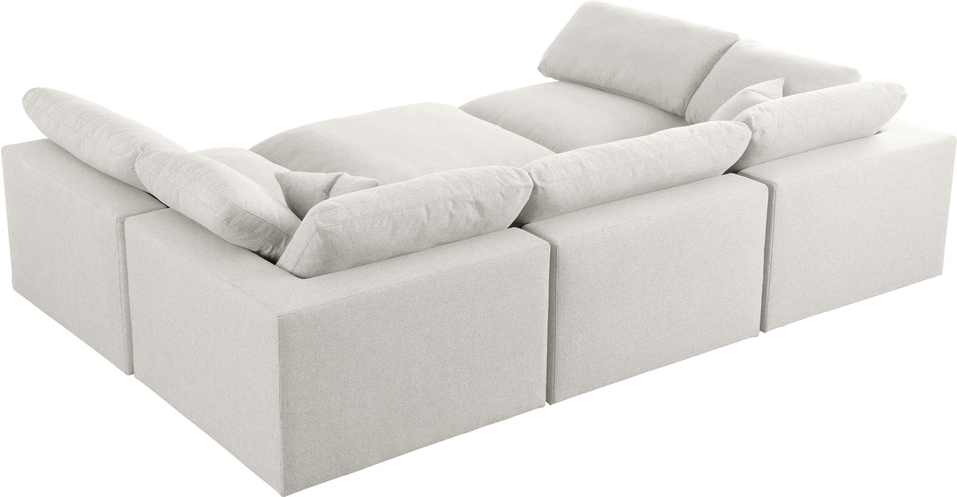 Serene Cream Linen Fabric Deluxe Cloud Modular Sectional - Royal Furniture & Gifts (MI) - Multi Location