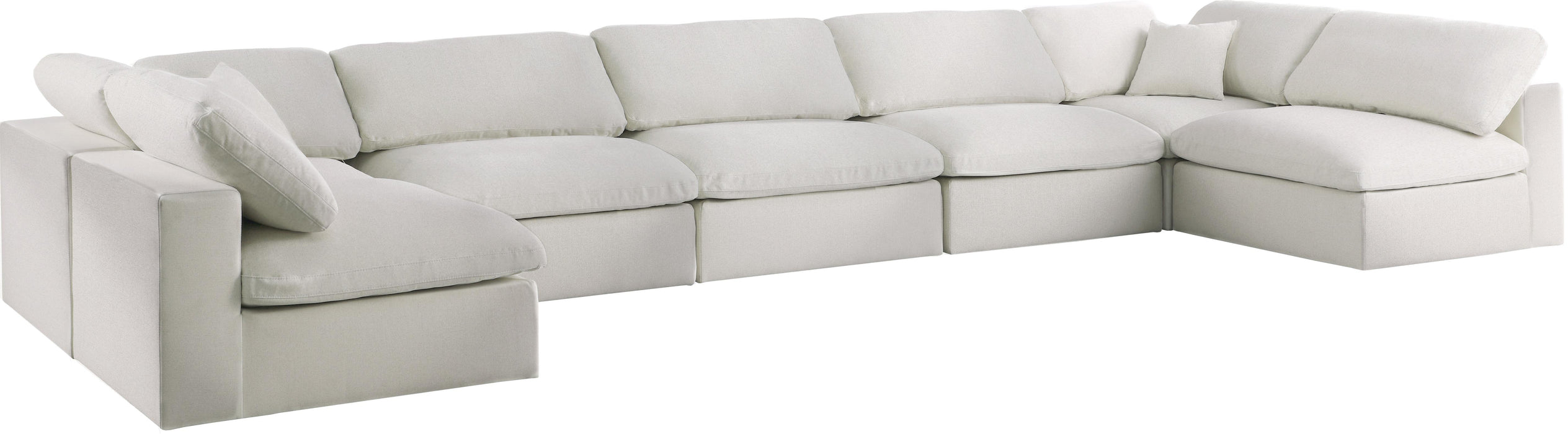 Serene Cream Linen Fabric Deluxe Cloud Modular Sectional - Royal Furniture & Gifts (MI) - Multi Location