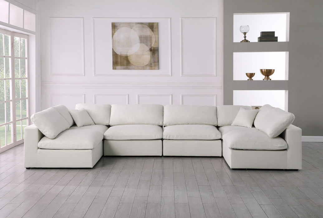 Serene Cream Linen Fabric Deluxe Cloud Modular Sectional - Royal Furniture & Gifts (MI) - Multi Location