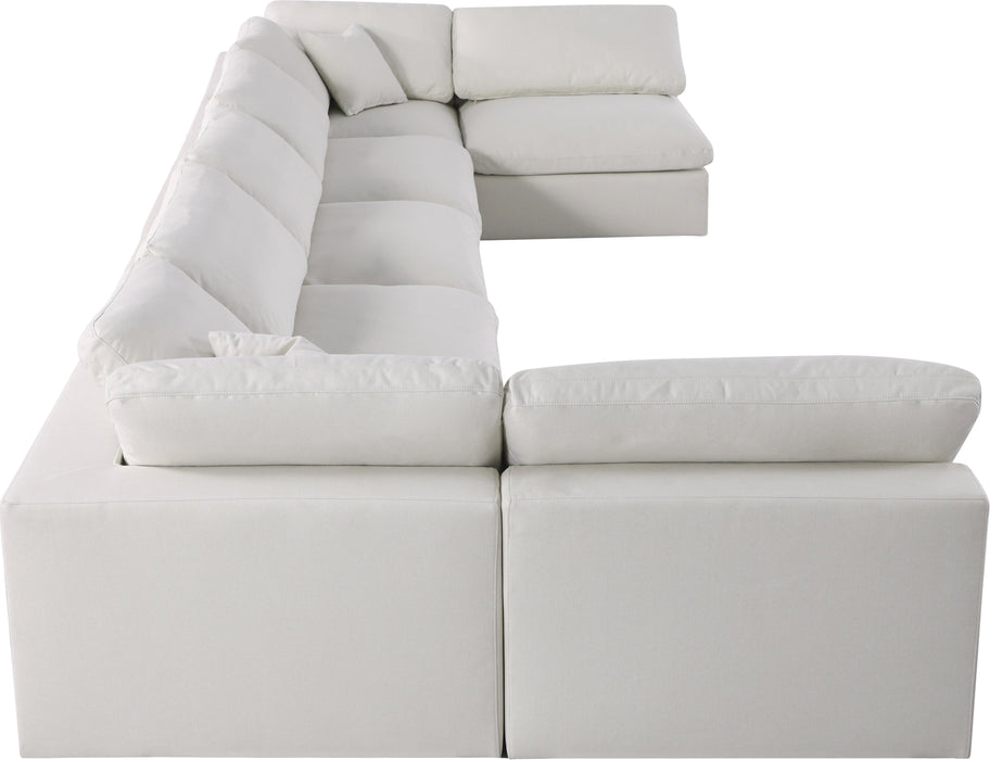 Serene Cream Linen Fabric Deluxe Cloud Modular Sectional - Royal Furniture & Gifts (MI) - Multi Location
