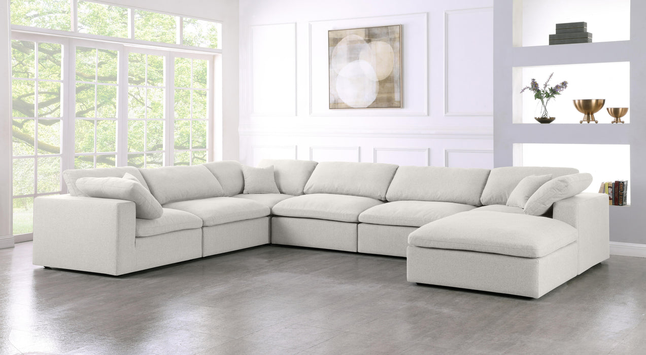 Serene Cream Linen Fabric Deluxe Cloud Modular Sectional - Royal Furniture & Gifts (MI) - Multi Location