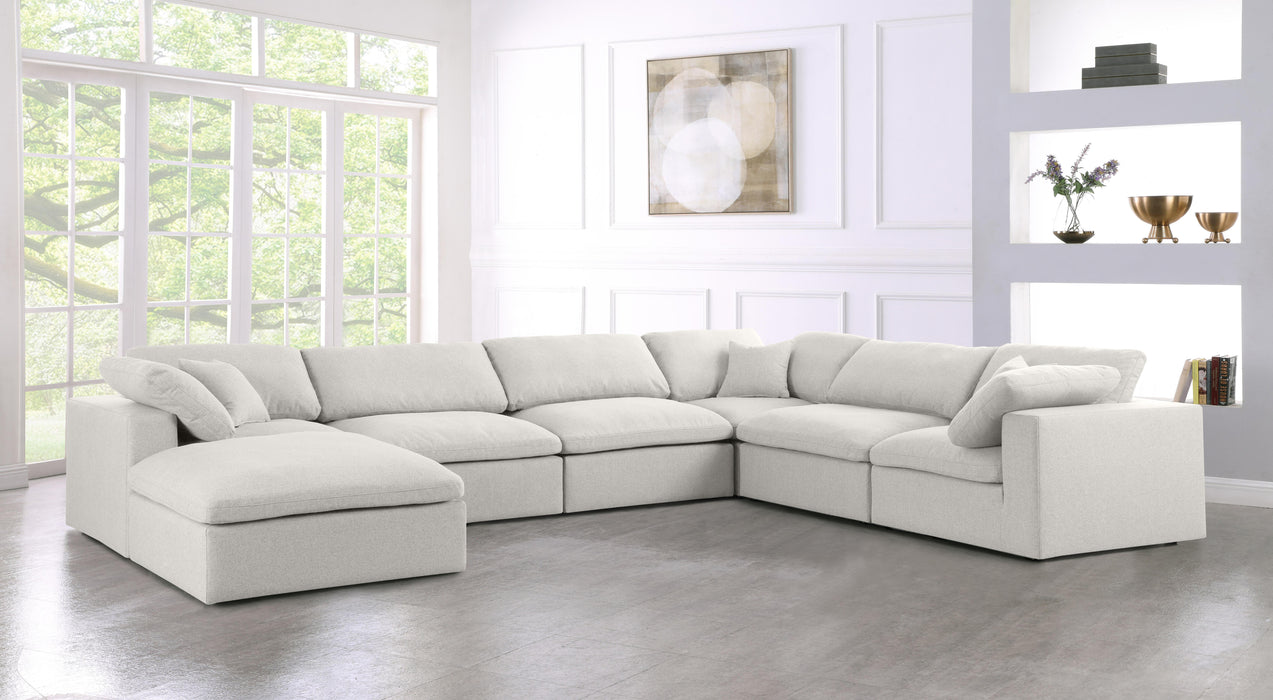 Serene Cream Linen Fabric Deluxe Cloud Modular Sectional - Royal Furniture & Gifts (MI) - Multi Location