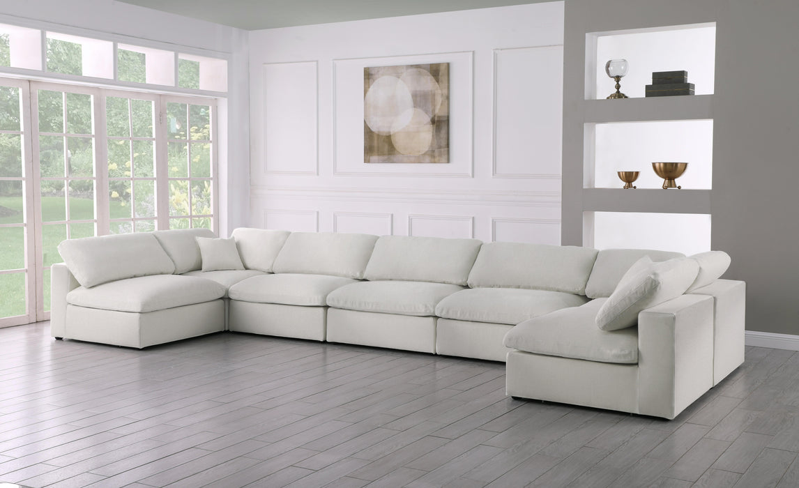 Serene Cream Linen Fabric Deluxe Cloud Modular Sectional - Royal Furniture & Gifts (MI) - Multi Location
