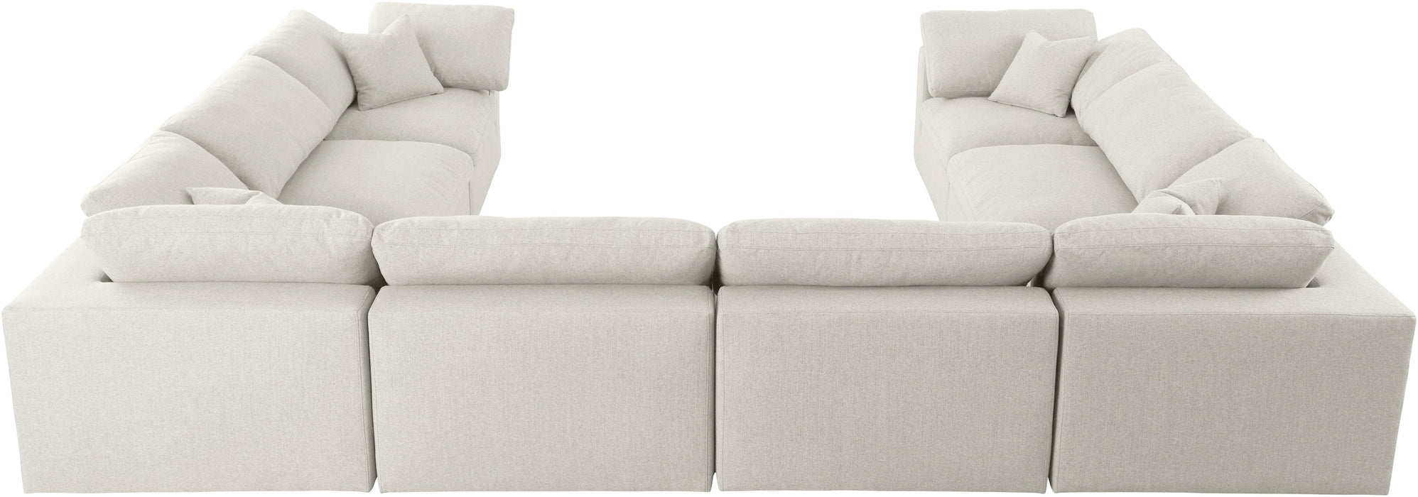 Serene Cream Linen Fabric Deluxe Cloud Modular Sectional - Royal Furniture & Gifts (MI) - Multi Location