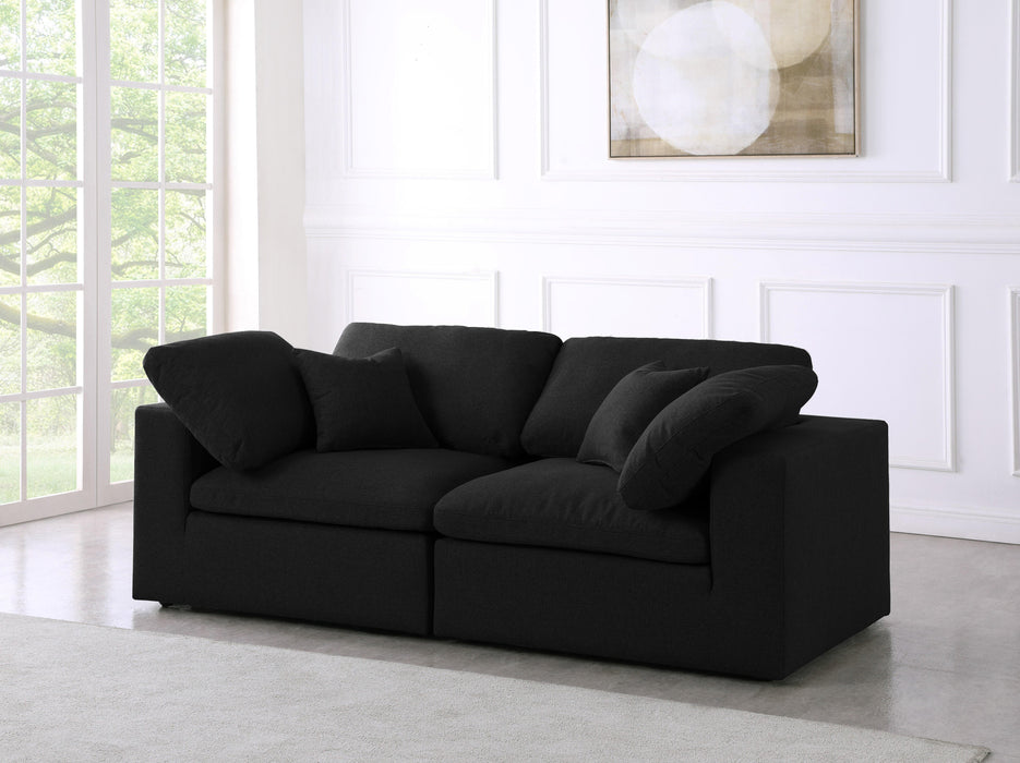 Serene Black Linen Fabric Deluxe Cloud Modular Sofa - Royal Furniture & Gifts (MI) - Multi Location