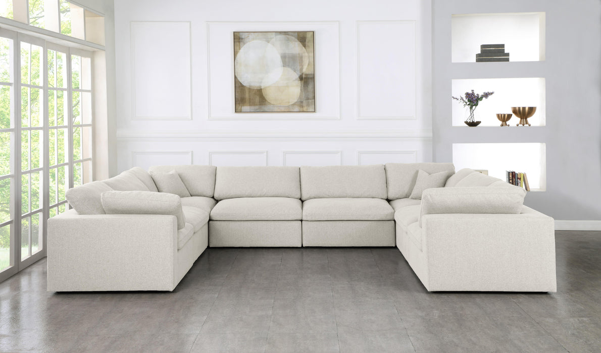 Serene Cream Linen Fabric Deluxe Cloud Modular Sectional - Royal Furniture & Gifts (MI) - Multi Location