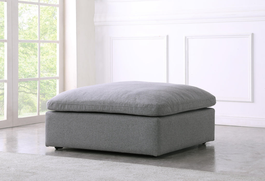 Serene Grey Linen Fabric Deluxe Cloud Ottoman - Royal Furniture & Gifts (MI) - Multi Location