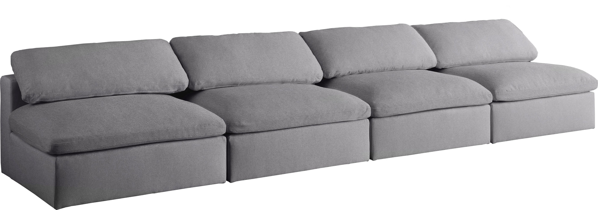 Serene Grey Linen Fabric Deluxe Cloud Modular Armless Sofa - Royal Furniture & Gifts (MI) - Multi Location