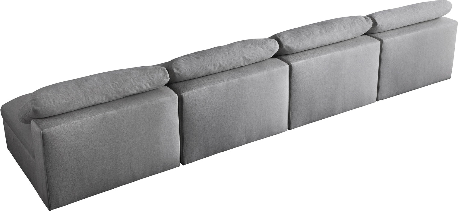 Serene Grey Linen Fabric Deluxe Cloud Modular Armless Sofa - Royal Furniture & Gifts (MI) - Multi Location