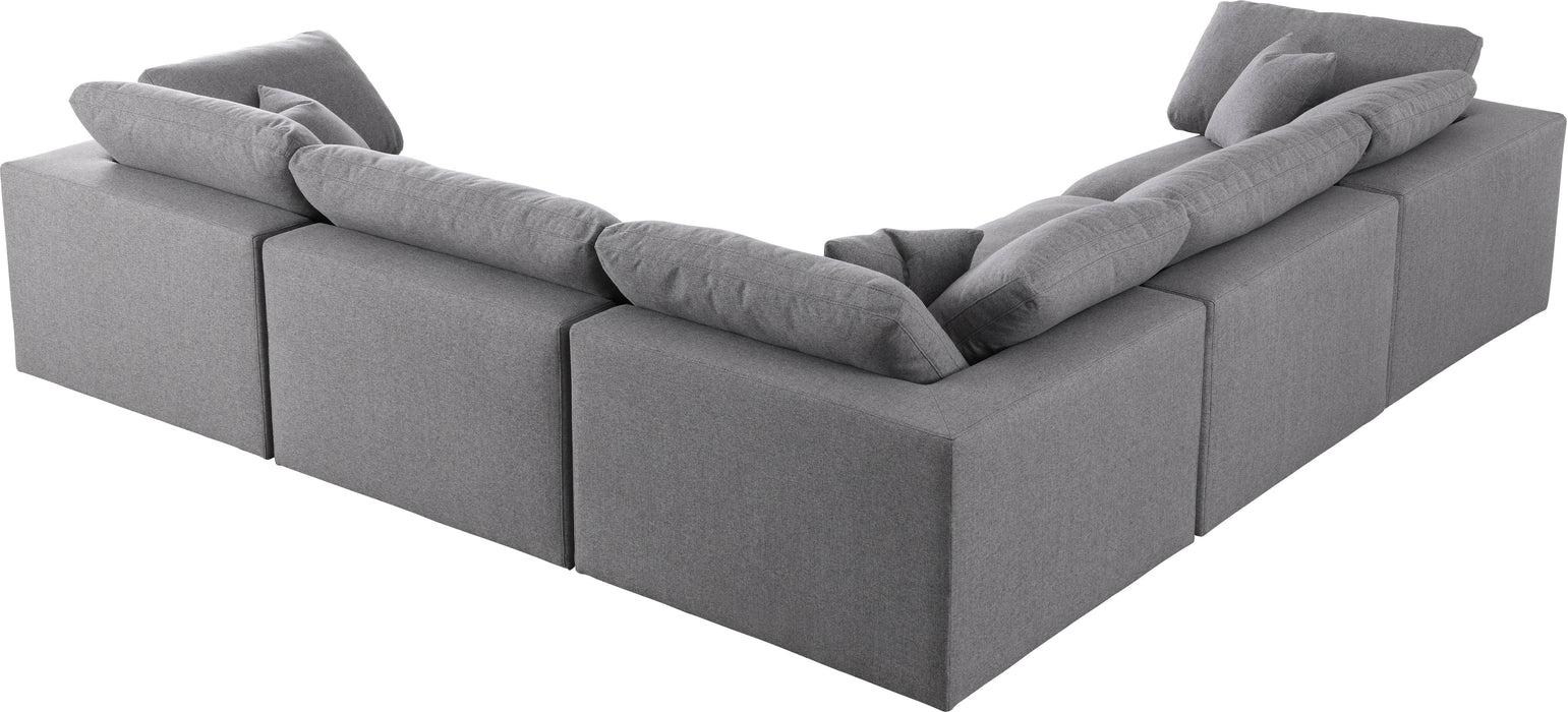 Serene Grey Linen Fabric Deluxe Cloud Modular Sectional - Royal Furniture & Gifts (MI) - Multi Location