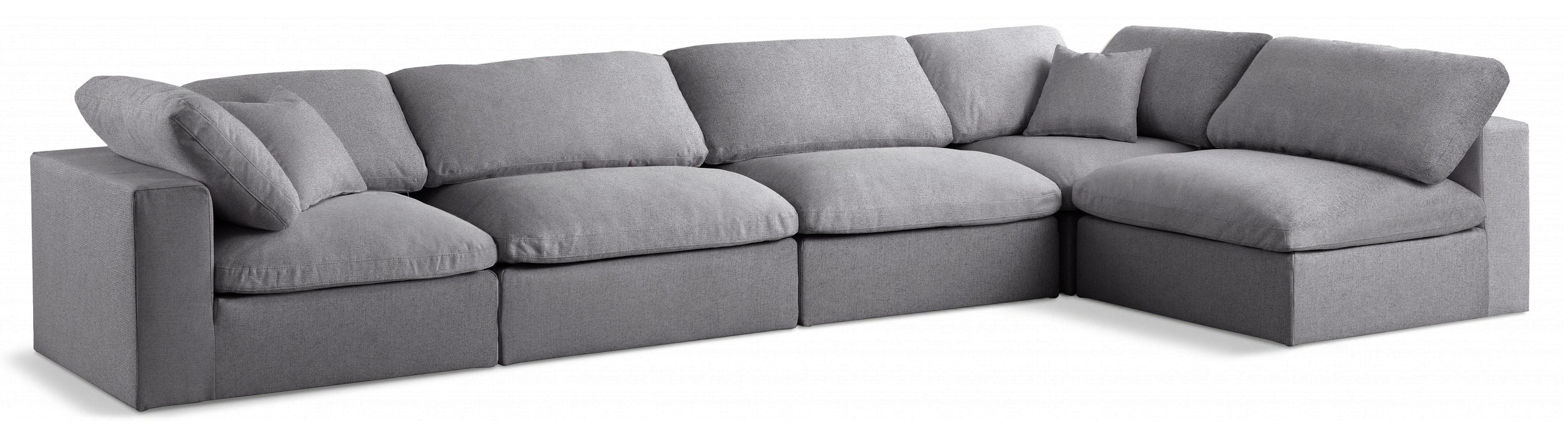 Serene Grey Linen Fabric Deluxe Cloud Modular Sectional - Royal Furniture & Gifts (MI) - Multi Location