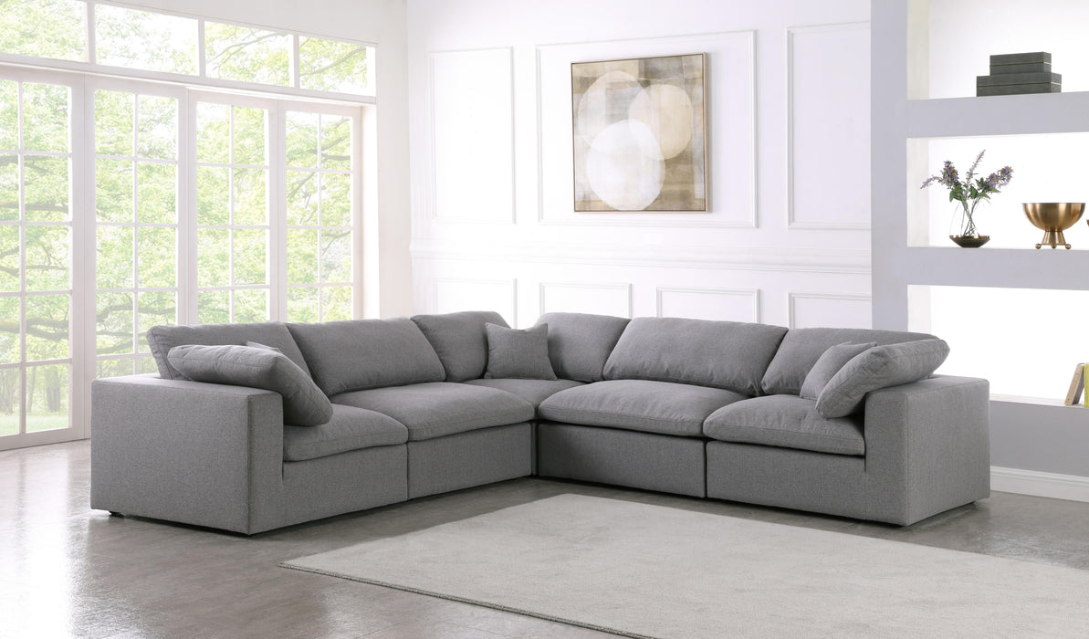 Serene Grey Linen Fabric Deluxe Cloud Modular Sectional - Royal Furniture & Gifts (MI) - Multi Location