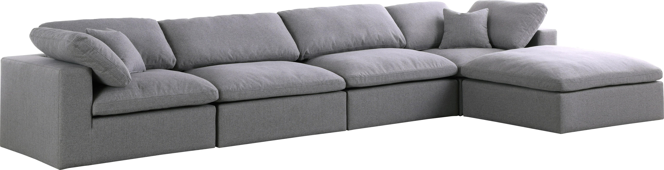 Serene Grey Linen Fabric Deluxe Cloud Modular Sectional - Royal Furniture & Gifts (MI) - Multi Location