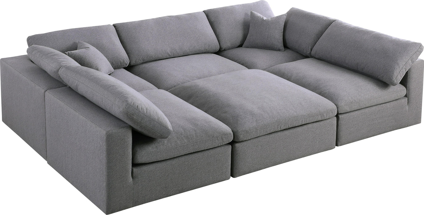 Serene Grey Linen Fabric Deluxe Cloud Modular Sectional - Royal Furniture & Gifts (MI) - Multi Location