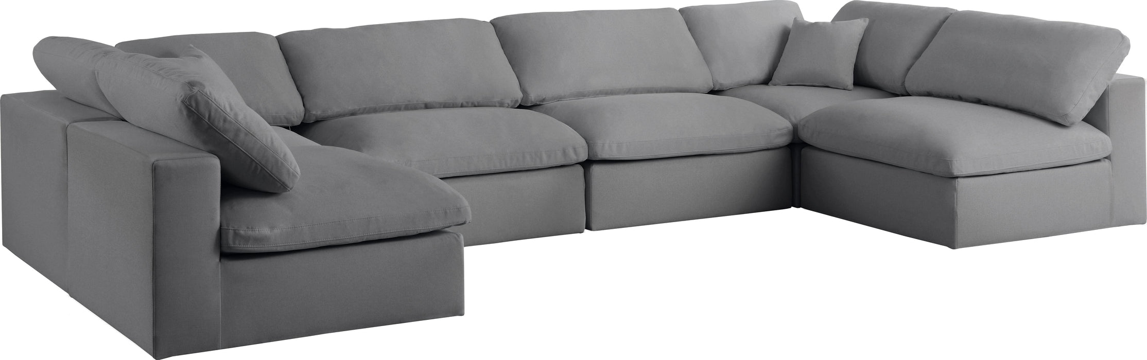 Serene Grey Linen Fabric Deluxe Cloud Modular Sectional - Royal Furniture & Gifts (MI) - Multi Location