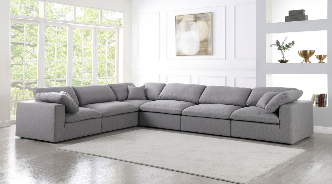 Serene Grey Linen Fabric Deluxe Cloud Modular Sectional - Royal Furniture & Gifts (MI) - Multi Location