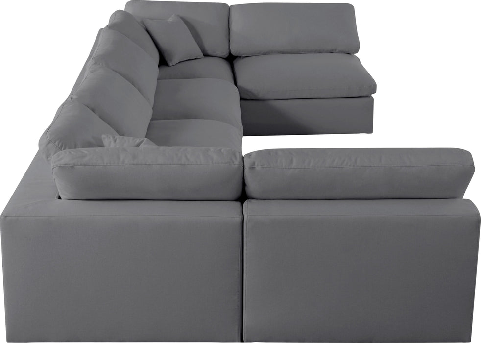 Serene Grey Linen Fabric Deluxe Cloud Modular Sectional - Royal Furniture & Gifts (MI) - Multi Location
