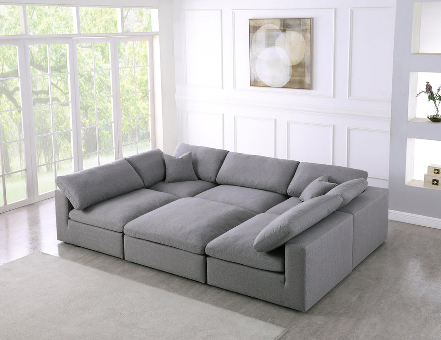 Serene Grey Linen Fabric Deluxe Cloud Modular Sectional - Royal Furniture & Gifts (MI) - Multi Location