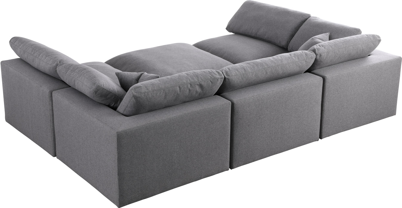 Serene Grey Linen Fabric Deluxe Cloud Modular Sectional - Royal Furniture & Gifts (MI) - Multi Location
