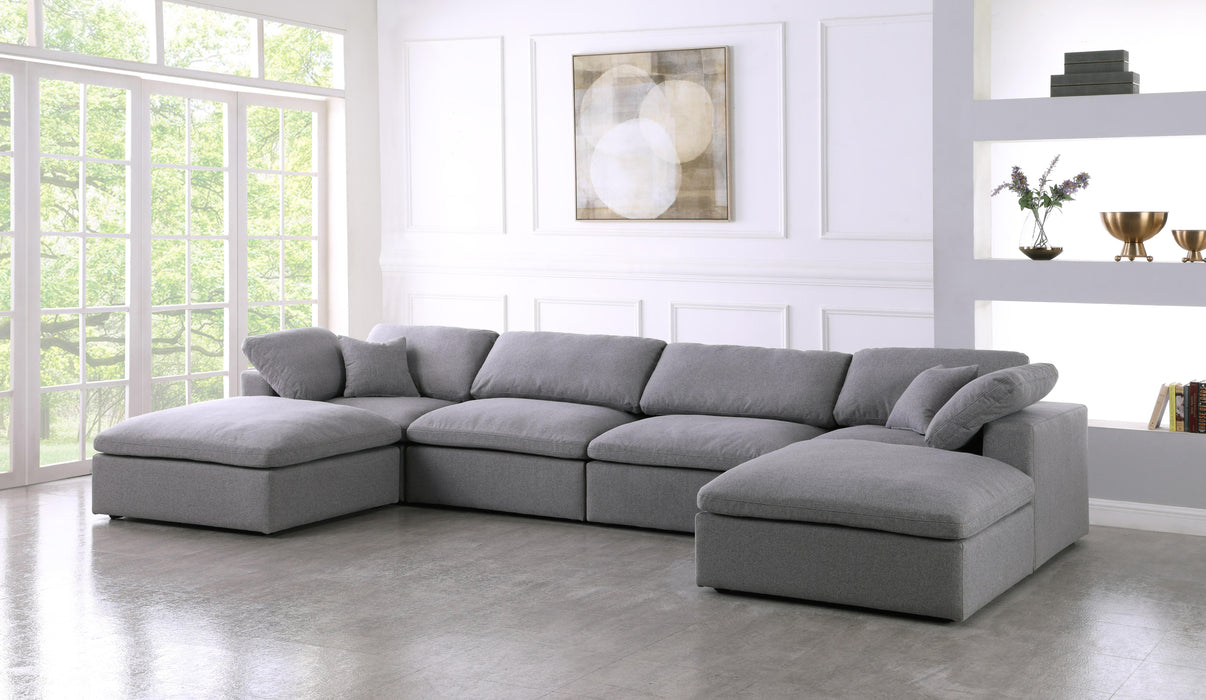 Serene Grey Linen Fabric Deluxe Cloud Modular Sectional - Royal Furniture & Gifts (MI) - Multi Location