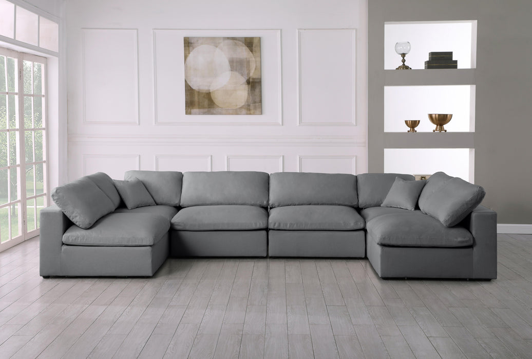 Serene Grey Linen Fabric Deluxe Cloud Modular Sectional - Royal Furniture & Gifts (MI) - Multi Location