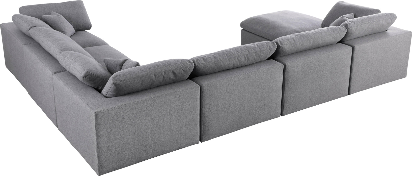 Serene Grey Linen Fabric Deluxe Cloud Modular Sectional - Royal Furniture & Gifts (MI) - Multi Location