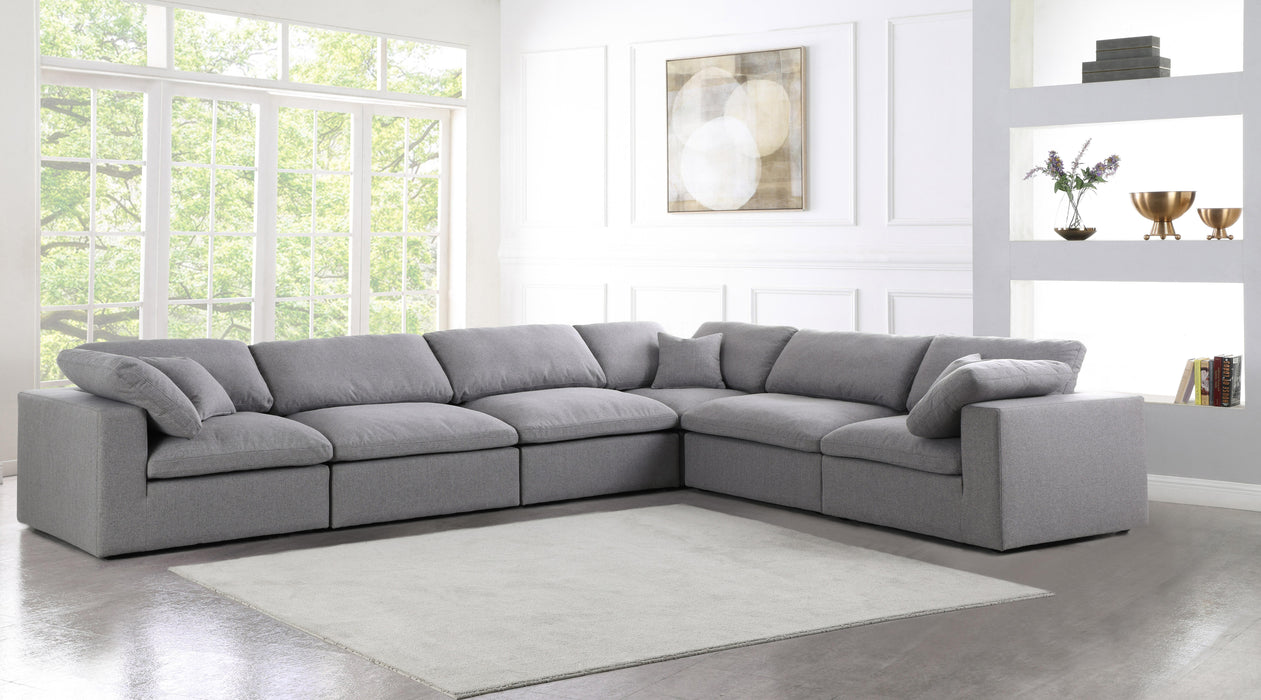 Serene Grey Linen Fabric Deluxe Cloud Modular Sectional - Royal Furniture & Gifts (MI) - Multi Location