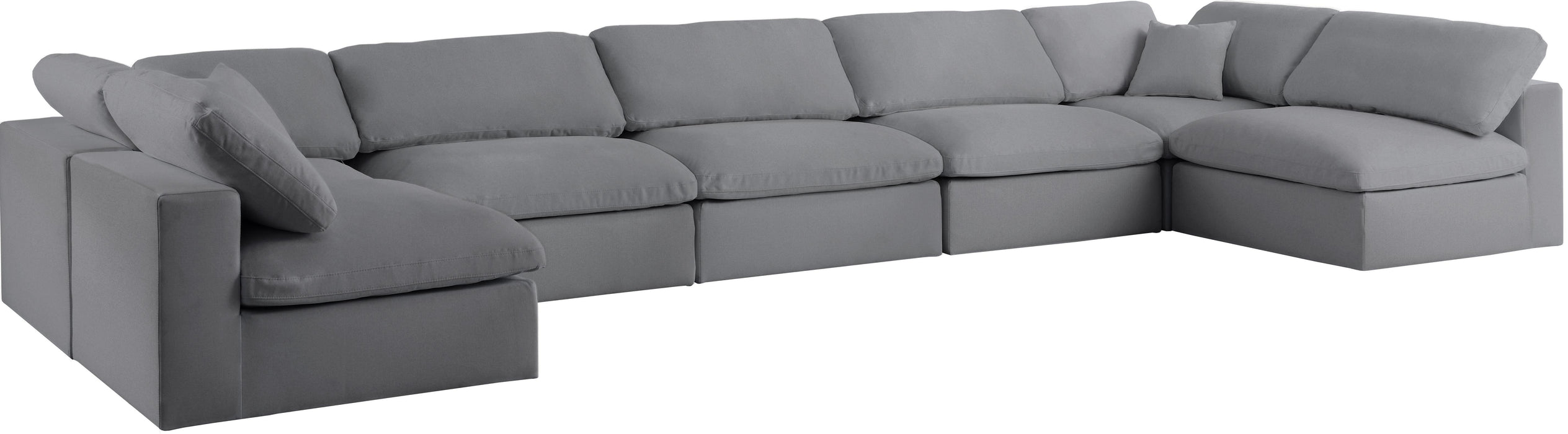 Serene Grey Linen Fabric Deluxe Cloud Modular Sectional - Royal Furniture & Gifts (MI) - Multi Location