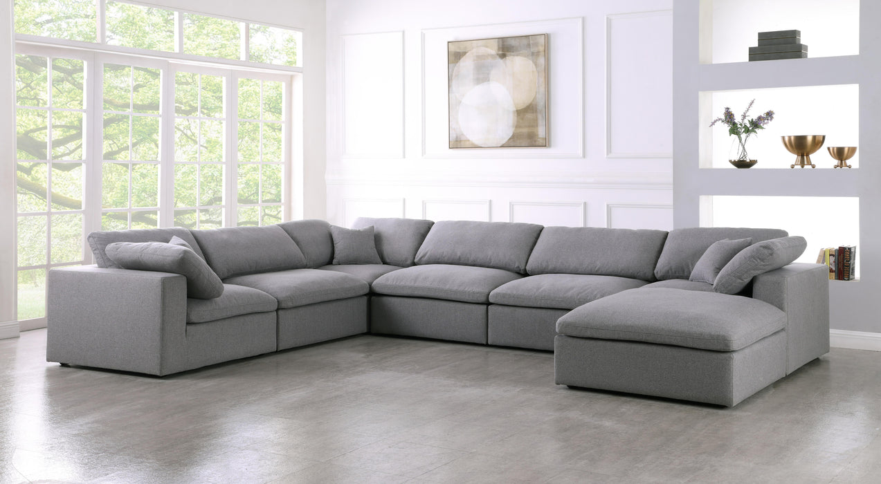 Serene Grey Linen Fabric Deluxe Cloud Modular Sectional - Royal Furniture & Gifts (MI) - Multi Location