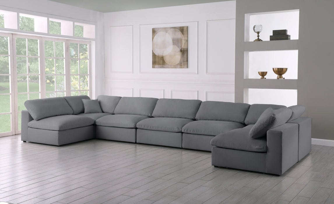Serene Grey Linen Fabric Deluxe Cloud Modular Sectional - Royal Furniture & Gifts (MI) - Multi Location