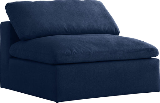 Serene Navy Linen Fabric Deluxe Cloud Armless Chair - Royal Furniture & Gifts (MI) - Multi Location