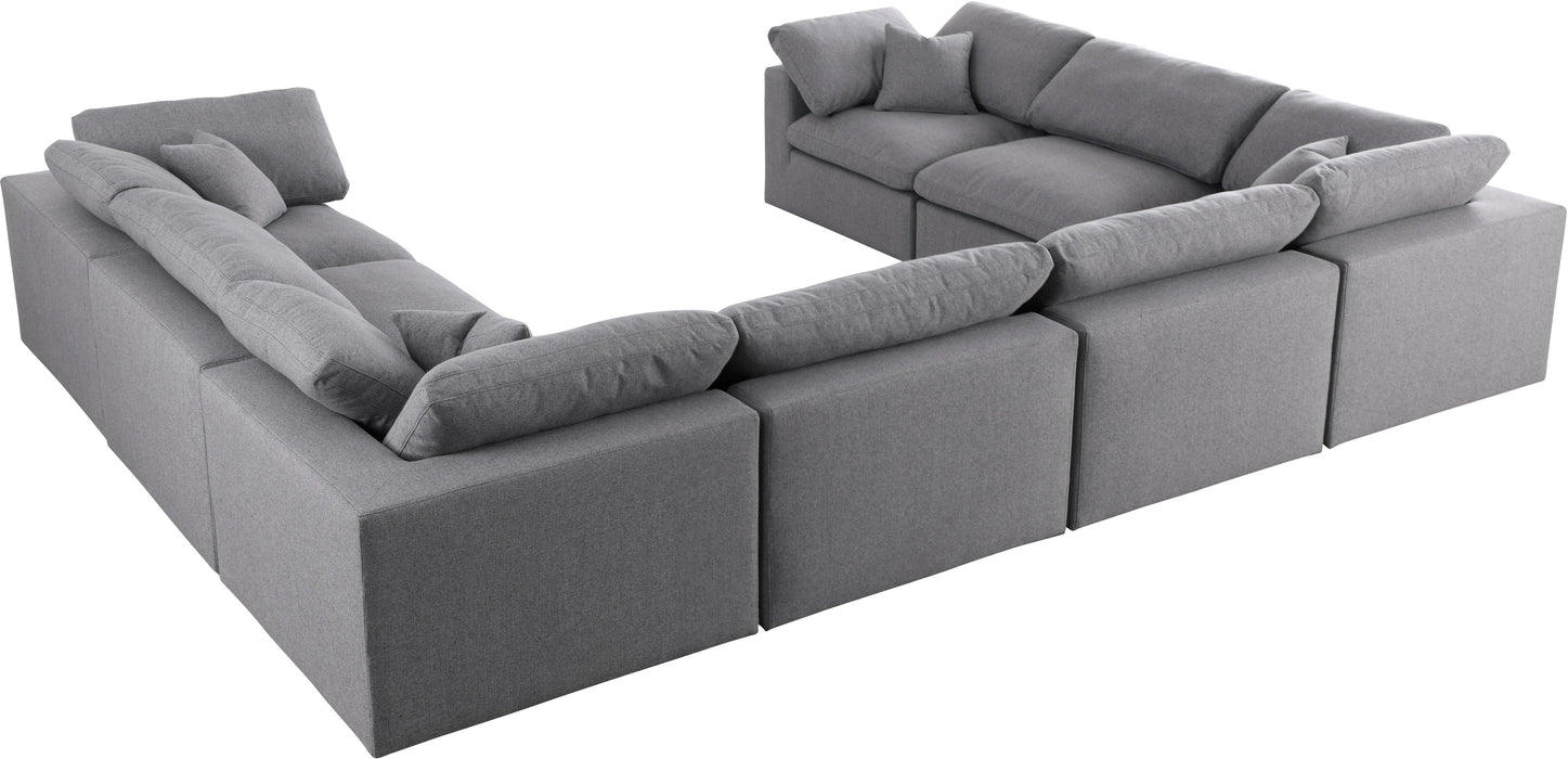Serene Grey Linen Fabric Deluxe Cloud Modular Sectional - Royal Furniture & Gifts (MI) - Multi Location