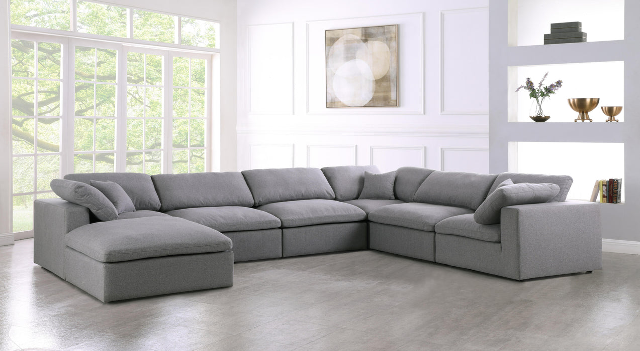 Serene Grey Linen Fabric Deluxe Cloud Modular Sectional - Royal Furniture & Gifts (MI) - Multi Location