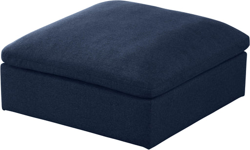 Serene Navy Linen Fabric Deluxe Cloud Ottoman - Royal Furniture & Gifts (MI) - Multi Location