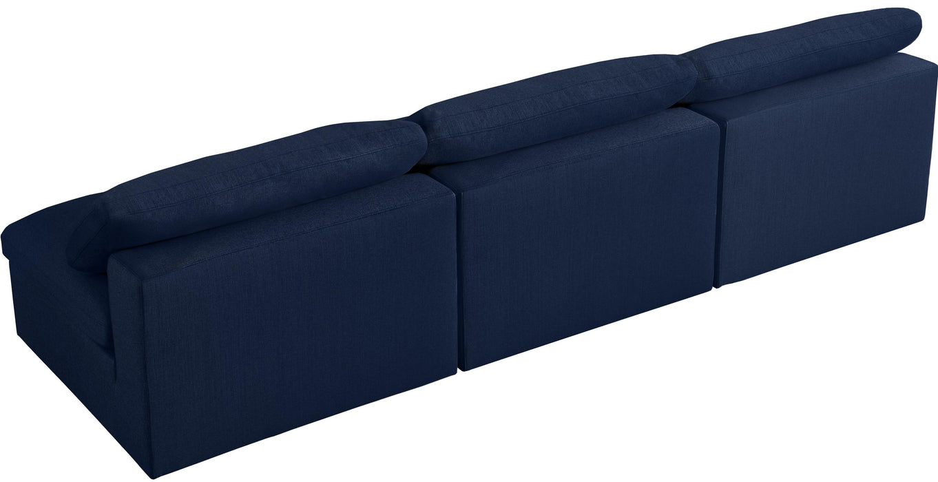 Serene Navy Linen Fabric Deluxe Cloud Modular Armless Sofa - Royal Furniture & Gifts (MI) - Multi Location