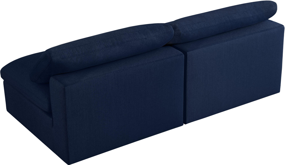Serene Navy Linen Fabric Deluxe Cloud Modular Armless Sofa - Royal Furniture & Gifts (MI) - Multi Location