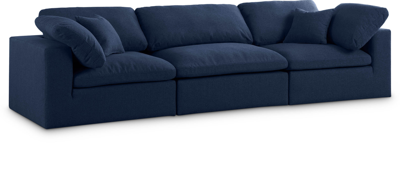 Serene Navy Linen Fabric Deluxe Cloud Modular Sofa - Royal Furniture & Gifts (MI) - Multi Location