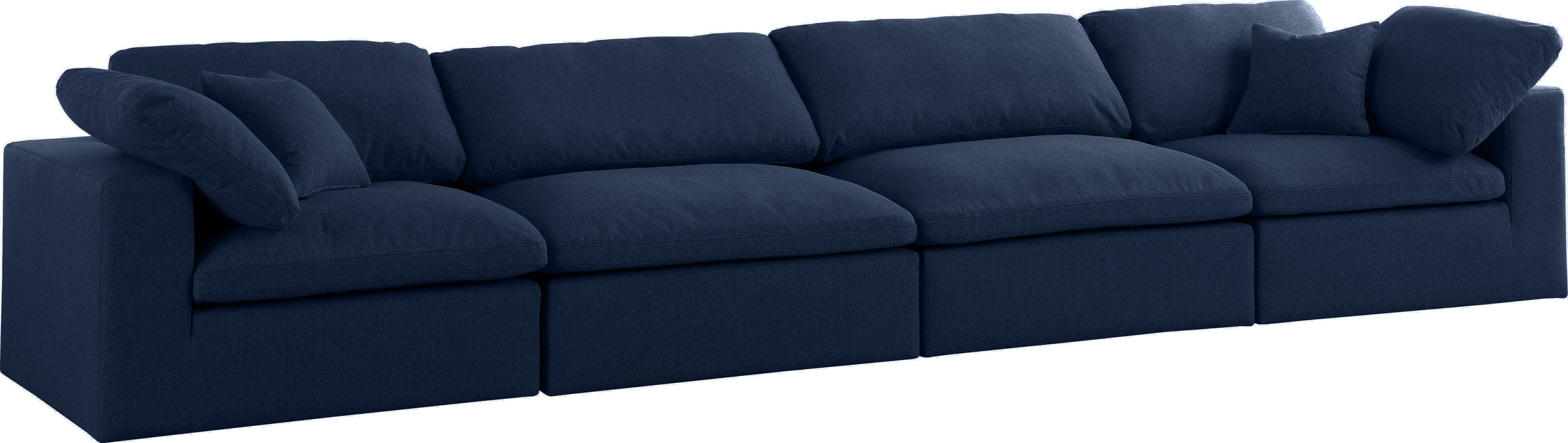 Serene Navy Linen Fabric Deluxe Cloud Modular Sofa - Royal Furniture & Gifts (MI) - Multi Location