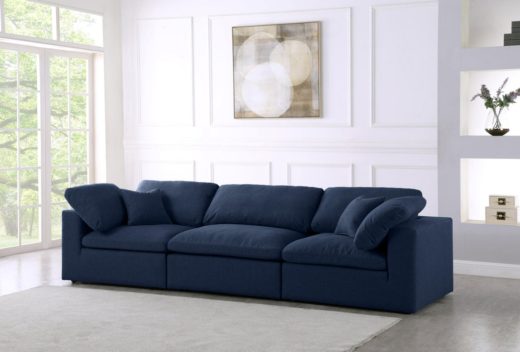 Serene Navy Linen Fabric Deluxe Cloud Modular Sofa - Royal Furniture & Gifts (MI) - Multi Location