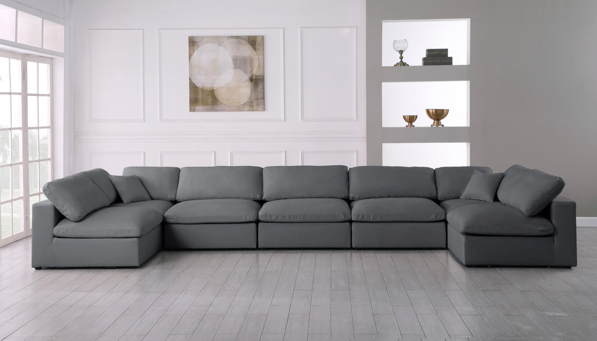 Serene Grey Linen Fabric Deluxe Cloud Modular Sectional - Royal Furniture & Gifts (MI) - Multi Location
