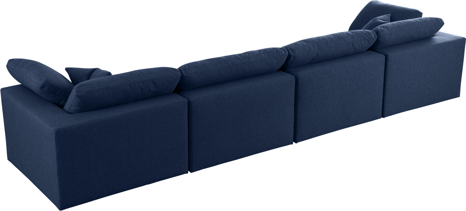 Serene Navy Linen Fabric Deluxe Cloud Modular Sofa - Royal Furniture & Gifts (MI) - Multi Location