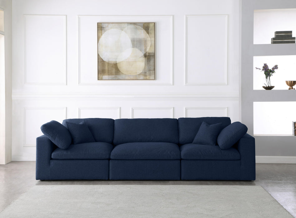 Serene Navy Linen Fabric Deluxe Cloud Modular Sofa - Royal Furniture & Gifts (MI) - Multi Location