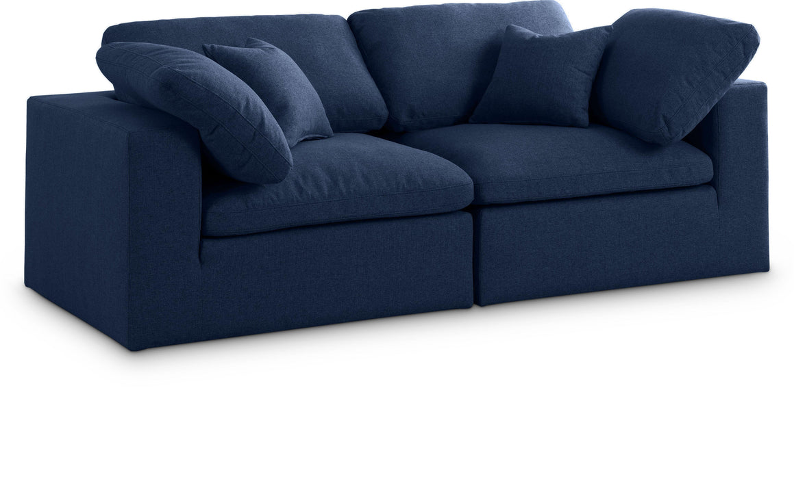 Serene Navy Linen Fabric Deluxe Cloud Modular Sofa - Royal Furniture & Gifts (MI) - Multi Location