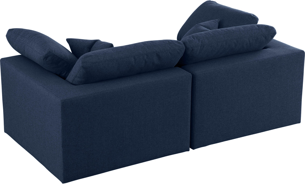 Serene Navy Linen Fabric Deluxe Cloud Modular Sofa - Royal Furniture & Gifts (MI) - Multi Location