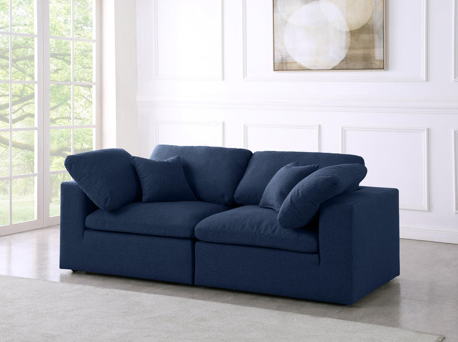 Serene Navy Linen Fabric Deluxe Cloud Modular Sofa - Royal Furniture & Gifts (MI) - Multi Location