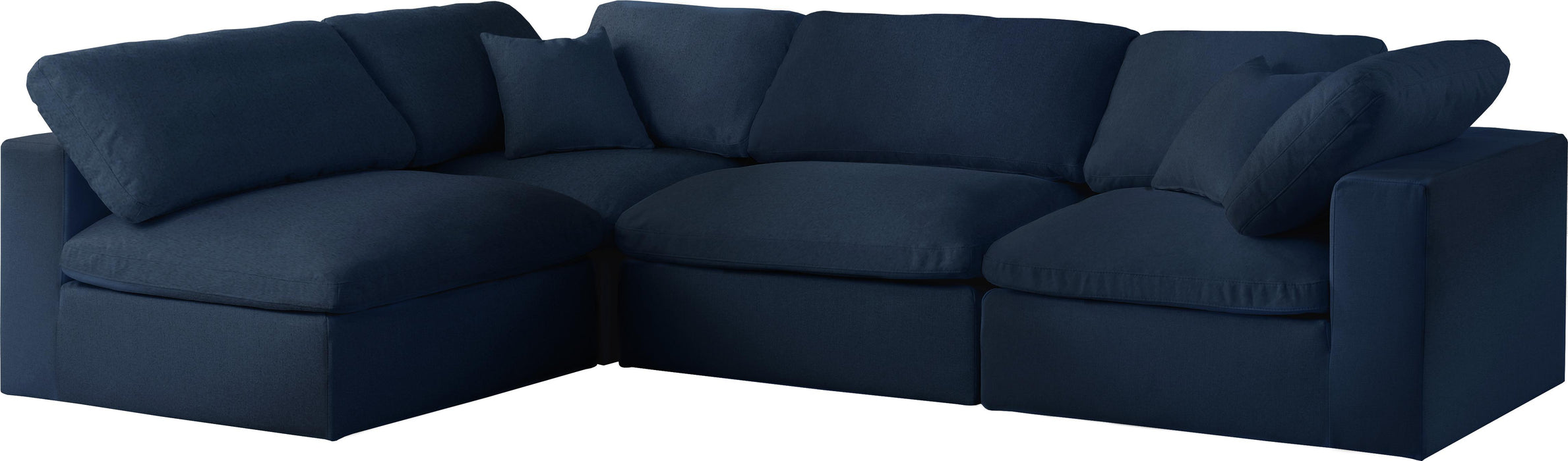 Serene Navy Linen Fabric Deluxe Cloud Modular Sectional - Royal Furniture & Gifts (MI) - Multi Location