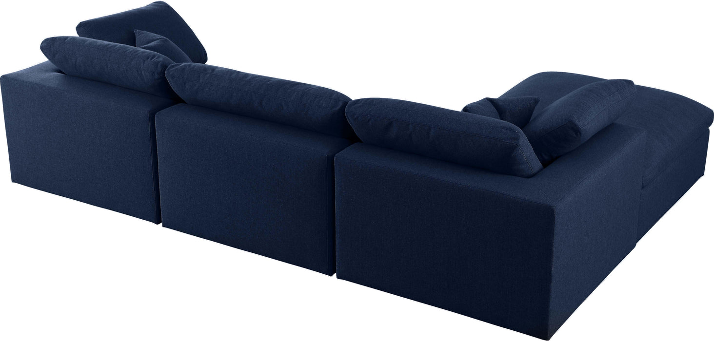 Serene Navy Linen Fabric Deluxe Cloud Modular Sectional - Royal Furniture & Gifts (MI) - Multi Location